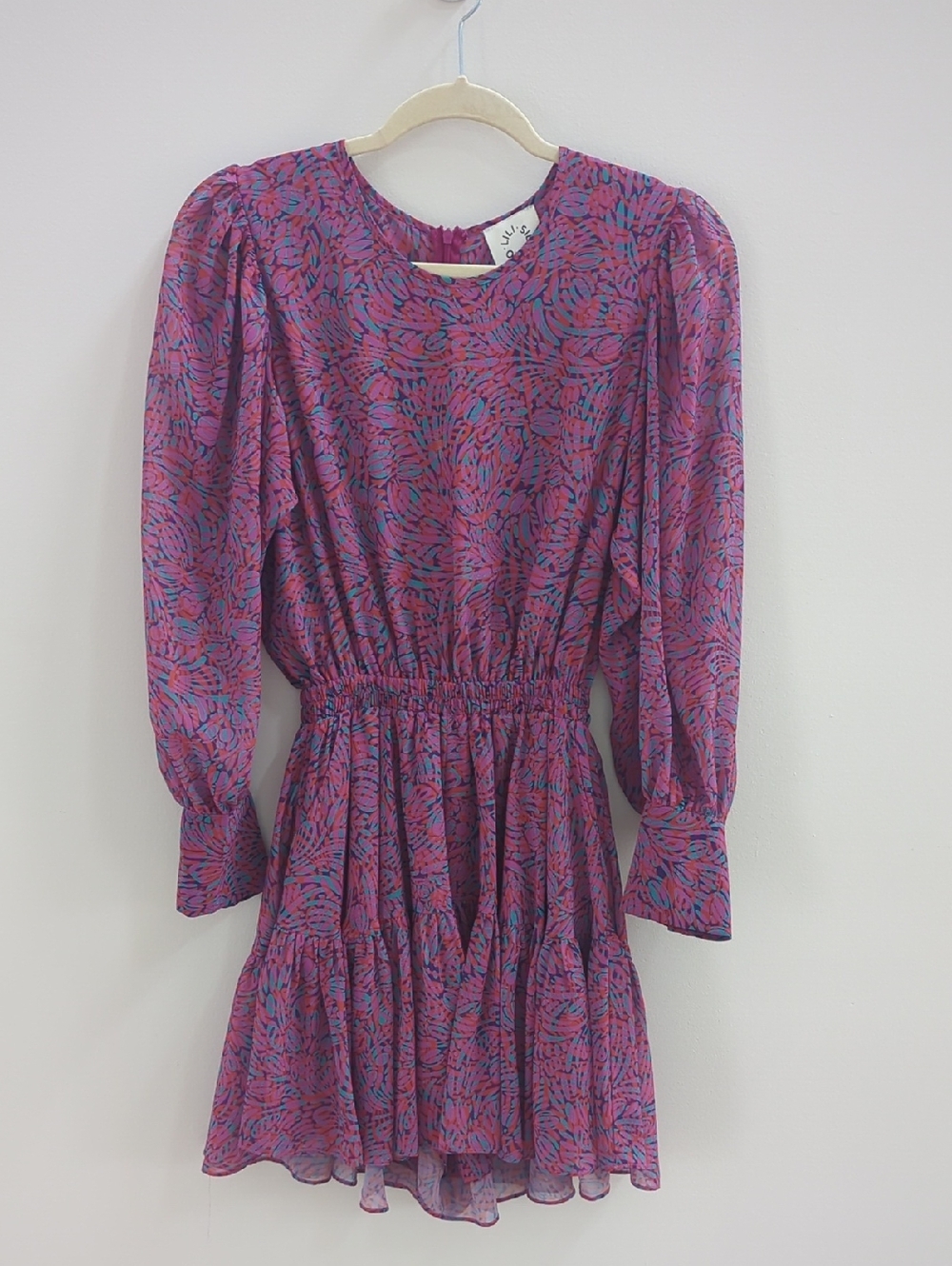 Floral Pink and Purple Tiered Long-Sleeve Romper